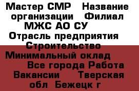 Мастер СМР › Название организации ­ Филиал МЖС АО СУ-155 › Отрасль предприятия ­ Строительство › Минимальный оклад ­ 35 000 - Все города Работа » Вакансии   . Тверская обл.,Бежецк г.